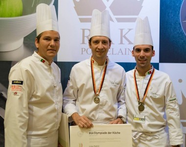 Olímpicas da Culinária: Carlos Gonçalves, Celso Padeiro e Luís Gaspar. FOTO: DR