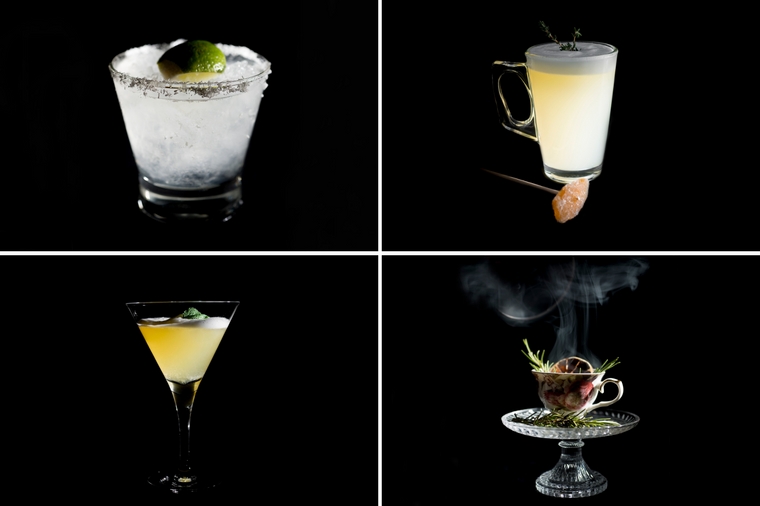Coco Dash (La Ronera LX), Thyme O'clock (Le Chat), Sunset (Largo) e Asian Yonkou (Lotus Bar & Bistro). Fotos: Humberto Mouco